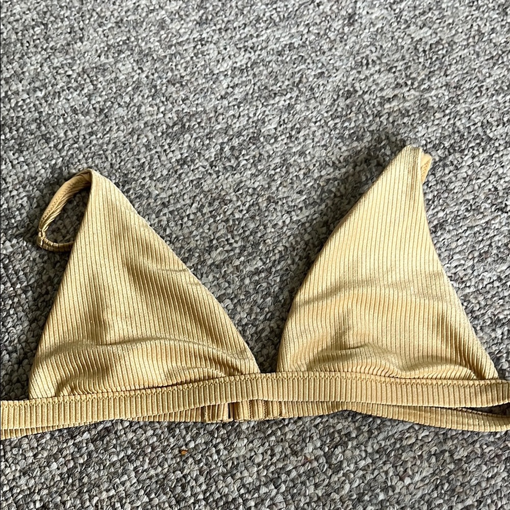 Aerie Gold Ribbed Bikini Top - Picture 1 of 1